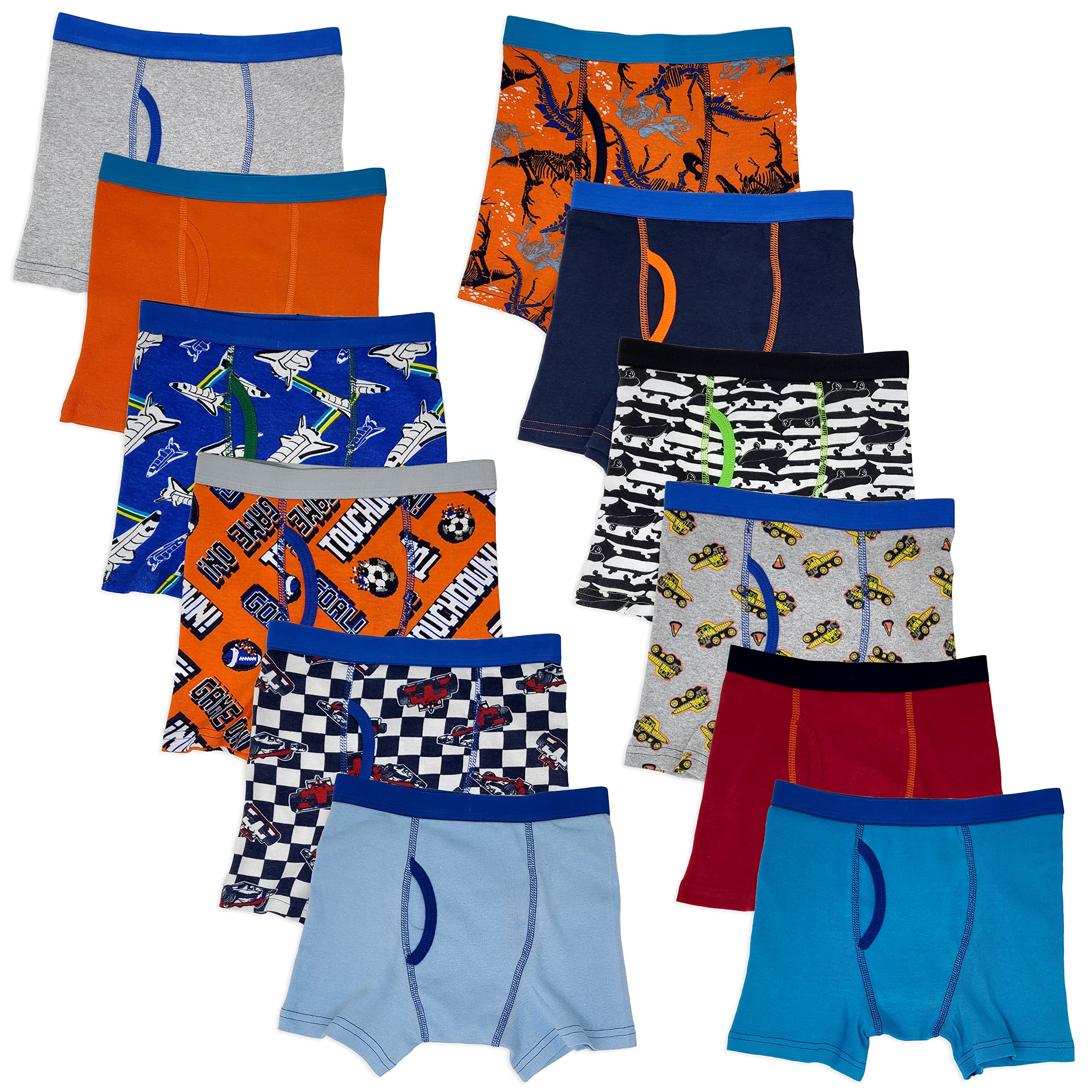 Andrew Scott Basics Boys Big Boys Toddlers Cotton Knit Underwear Boxer Briefs-Pack of 12