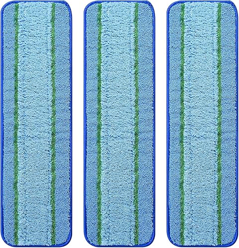 Paquete de 3 almohadillas de limpieza profunda para la familia de trapeadores Bona, almohadilla de limpieza de microfibra lavable y reutilizable
