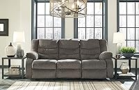 Vista 9 de Signature Design by Ashley Tulen - Sofá reclinable manual moderno, con lengüeta, color gris oscuro