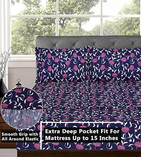 Miniatura 8 de Ruvanti - Juego de sábanas de tamaño individual, sábanas refrescantes de microfibra cepillada extrasuave 1800. El juego de sábanas de lujo para cama