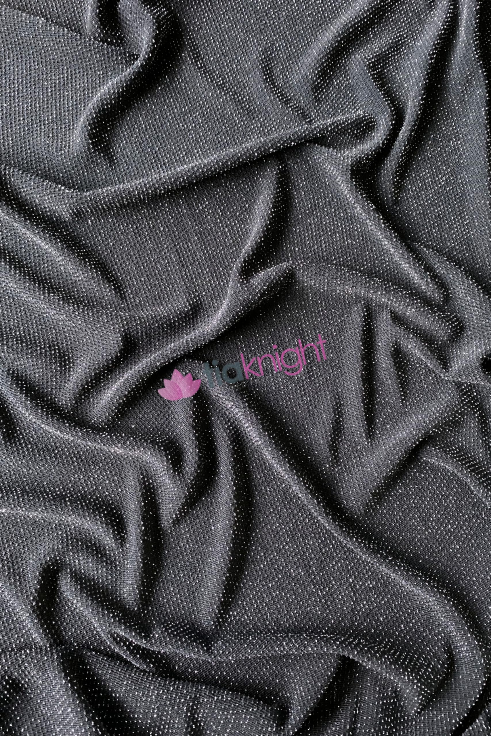 Tia Knight Inspired Fabrics Charcoal Grey/Silver Shimmer Glitter Slinky Stretch Fabric | Stretchy Dressmaking/Dancewear Material | Sold By The Metre | By Tia Knight (Q1183) (, 1 Metre)