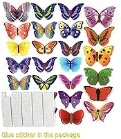 Vista 2 de PARLAIM 104 calcomanías de pared de mariposas 3D para pared, mariposas 3D, decoración de mariposas, decoración de mariposas, calcomanías murales