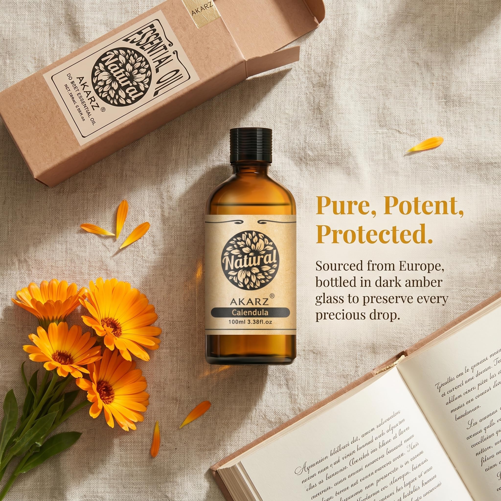AKARZ 100ml Olejek esencjny z Rumianka Lekarskiego - Naturalny olejek aromatyczny do dyfuzorów, lamp aromatycznych i aromatów pomieszczeń