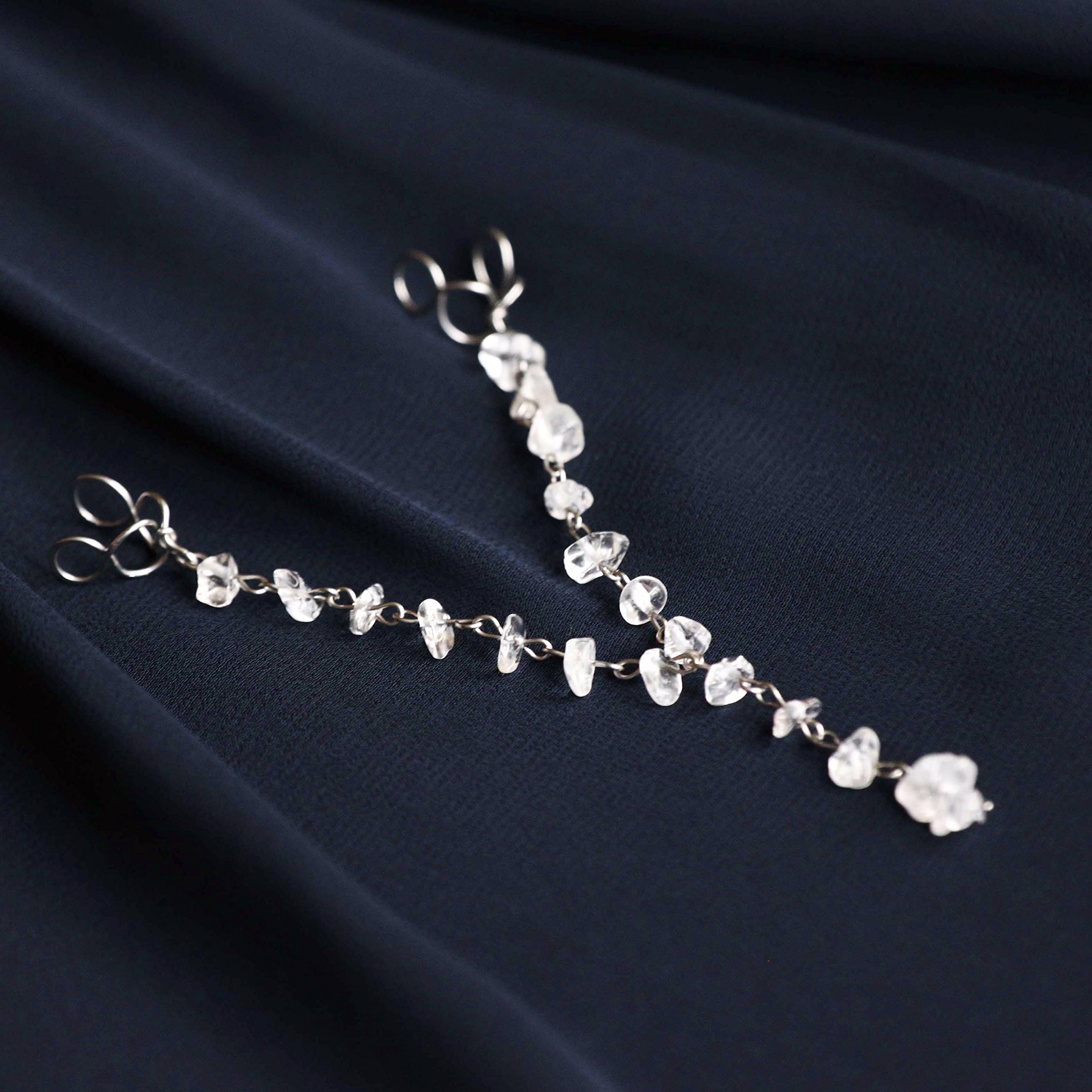 Clear Crystal Chain Labien | Intimate Jewelry | Labia Majora Clips | Non Piercing Lip Clips | Stainless Steel and Gemstones