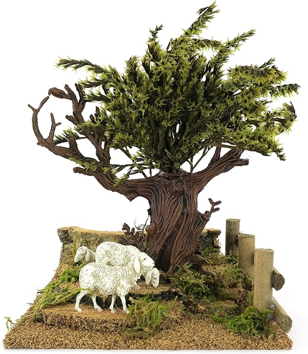 Ferrari & arrighetti albero sulla collina con pecore paesaggio per presepe Bertoni_784S Ferrari & arrighetti albero sulla collina con pecore paesaggio per presepe Bertoni_784S