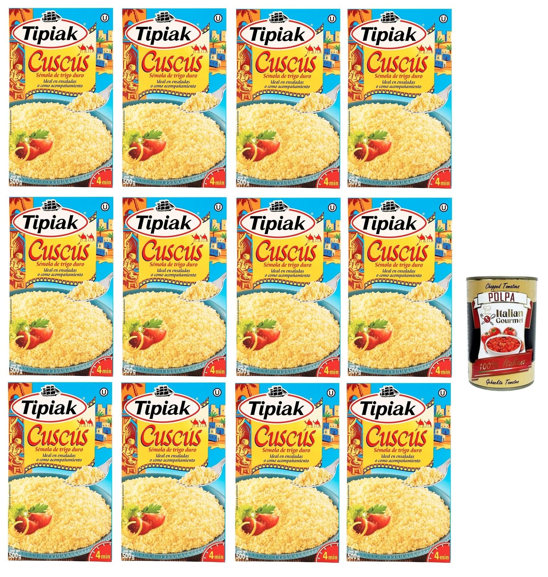 Italian Gourmet Cous Cous italiano 12 x 500g, Hartweizen-Grieß fein