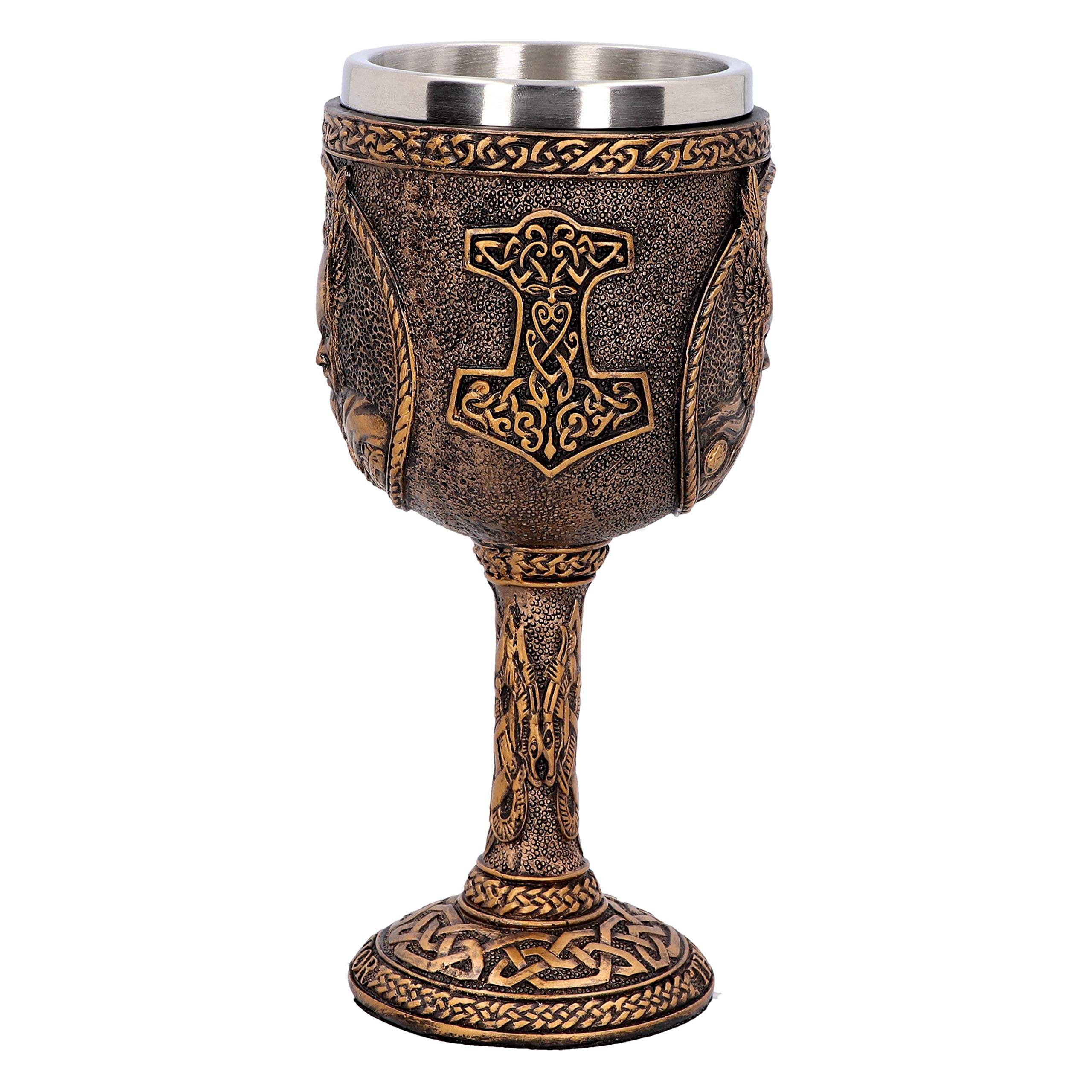 Nemesis Now D4719P9 - Calice Thor, 17 cm, in resina con acciaio INOX
