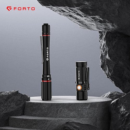 Miniatura 7 de FORTO Linterna recargable para bolígrafo, 350 lúmenes, linternas de bolsillo pequeñas con clips, IPX7 resistente al agua, 3 modos de luz