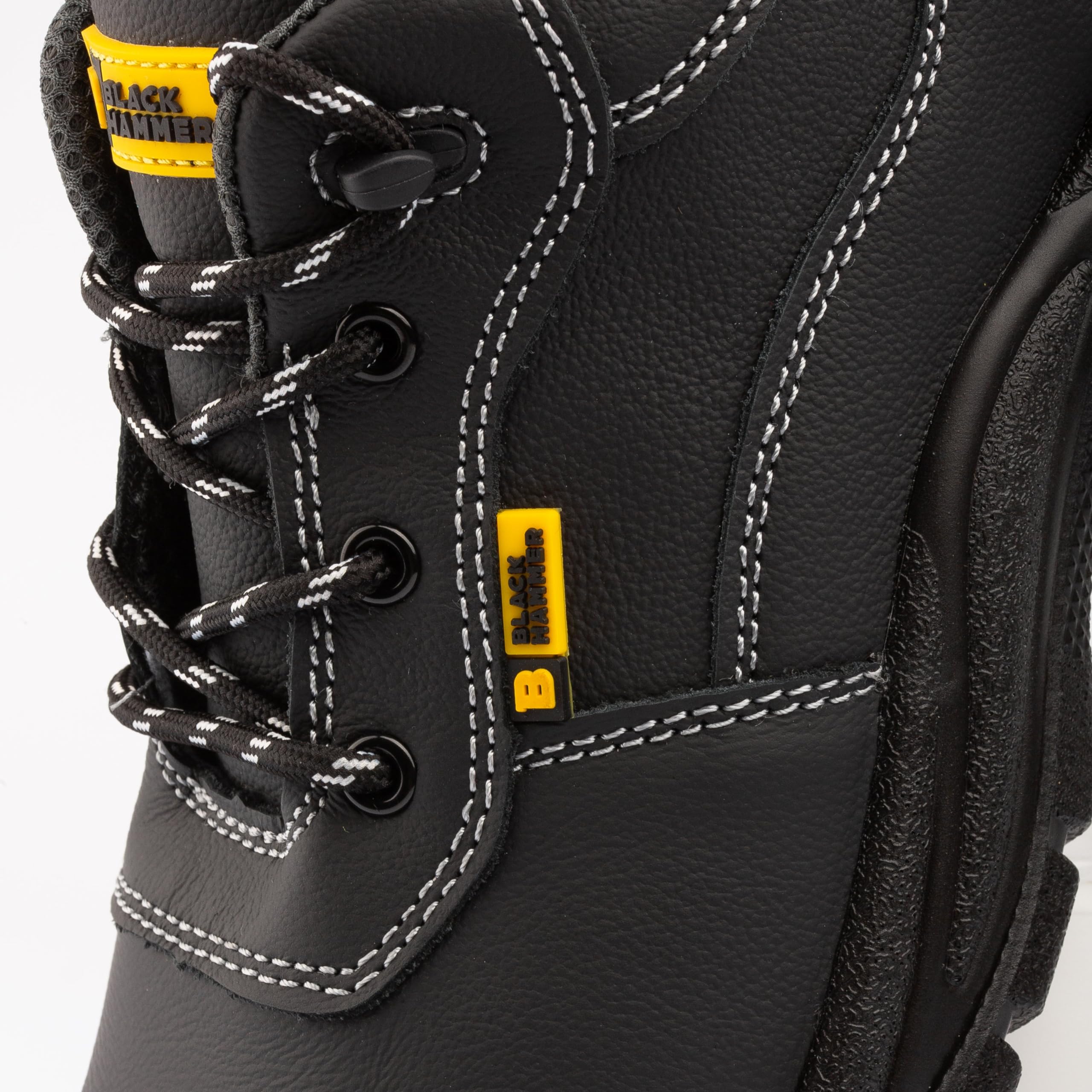 BLACK HAMMER Zapatillas de Seguridad Hombre, con Puntera de Acero, Resistente al Agua y de Piel Plena Flor, Calzado Actividades al Aire Libre y Trabajos Duros S3 SRC Harry (42 EU)