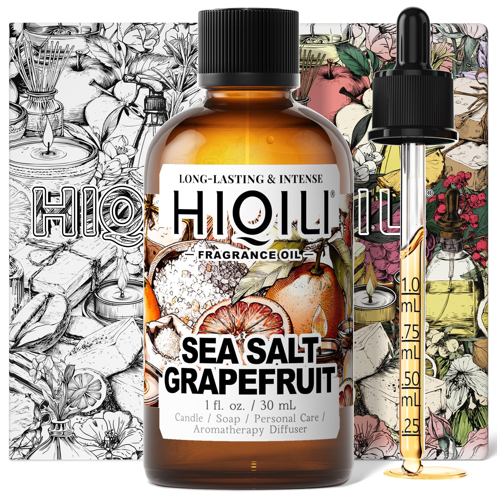 HIQILI Sea Salt Grapefruit Fragrance Oil for Diffuser, Air Freshener Sprays