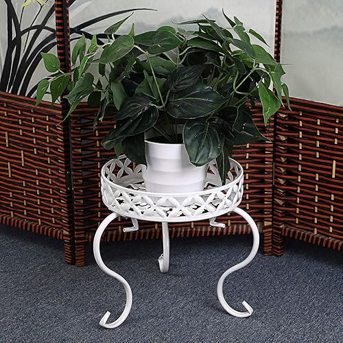 Miniatura 5 de OwnMy Juego de 2 soportes redondos de metal para macetas de hierro inoxidable, soporte moderno para macetas, soporte para plantas de interior y