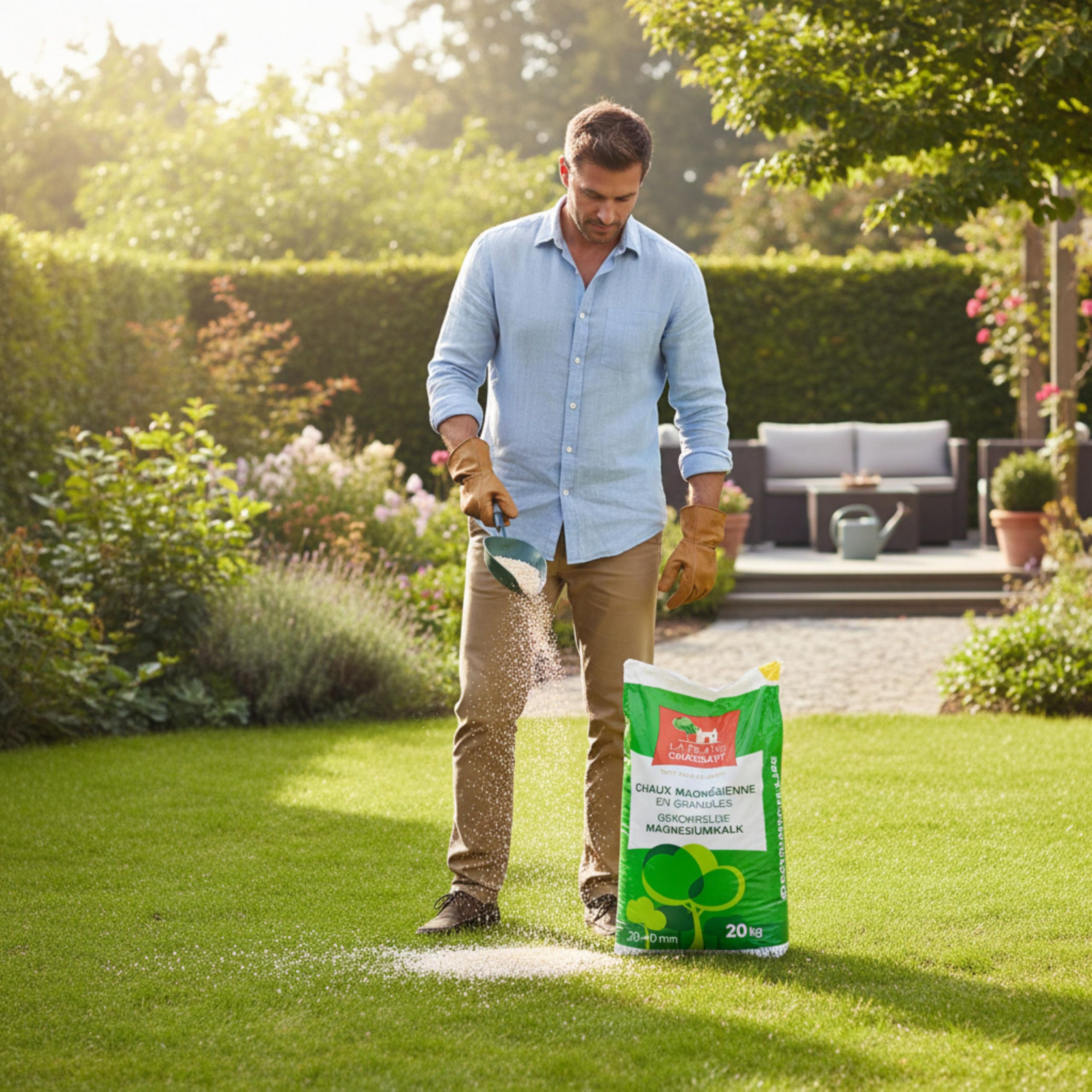 La Plaine Chassart - Chaux Magnésienne en Granules 20kg - Amendement Pour Sol Acide - Gazon, Pelouses, Jardin d'ornement, Potager, Compost