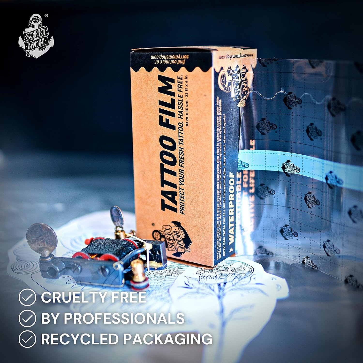 Sorry Mom Tattoo Aftercare Bandage (40ft x 6in) Tattoo Bandage Clear Waterproof, Adhesive Tattoo Film - Tattoo Healing Wrap - Tattoo Wrap Protection - Second Skin Tattoo Cover