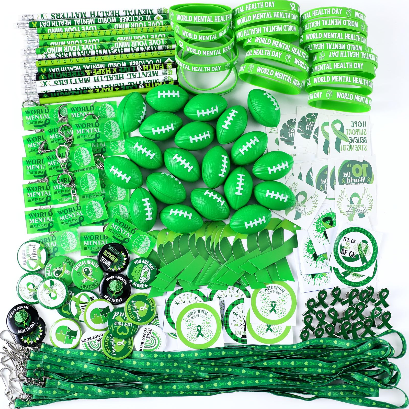 Hollowfly 200 Pcs World Mental Health Day Awareness Items Bulk