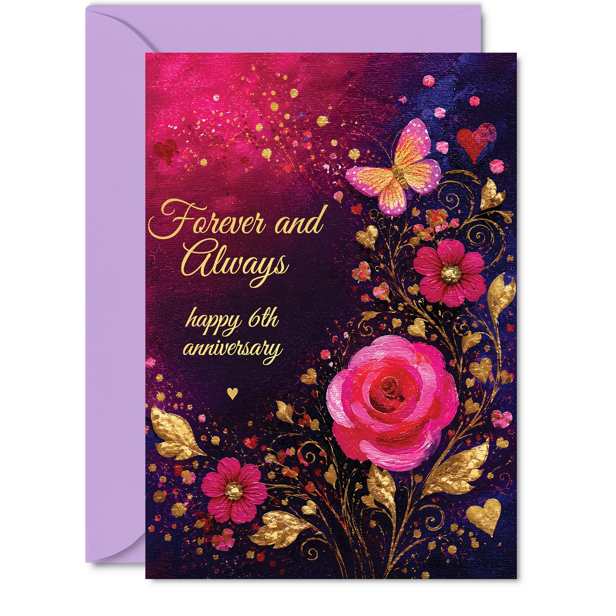 Romantic 6th Anniversary Card, Celebrate Your Journey Together