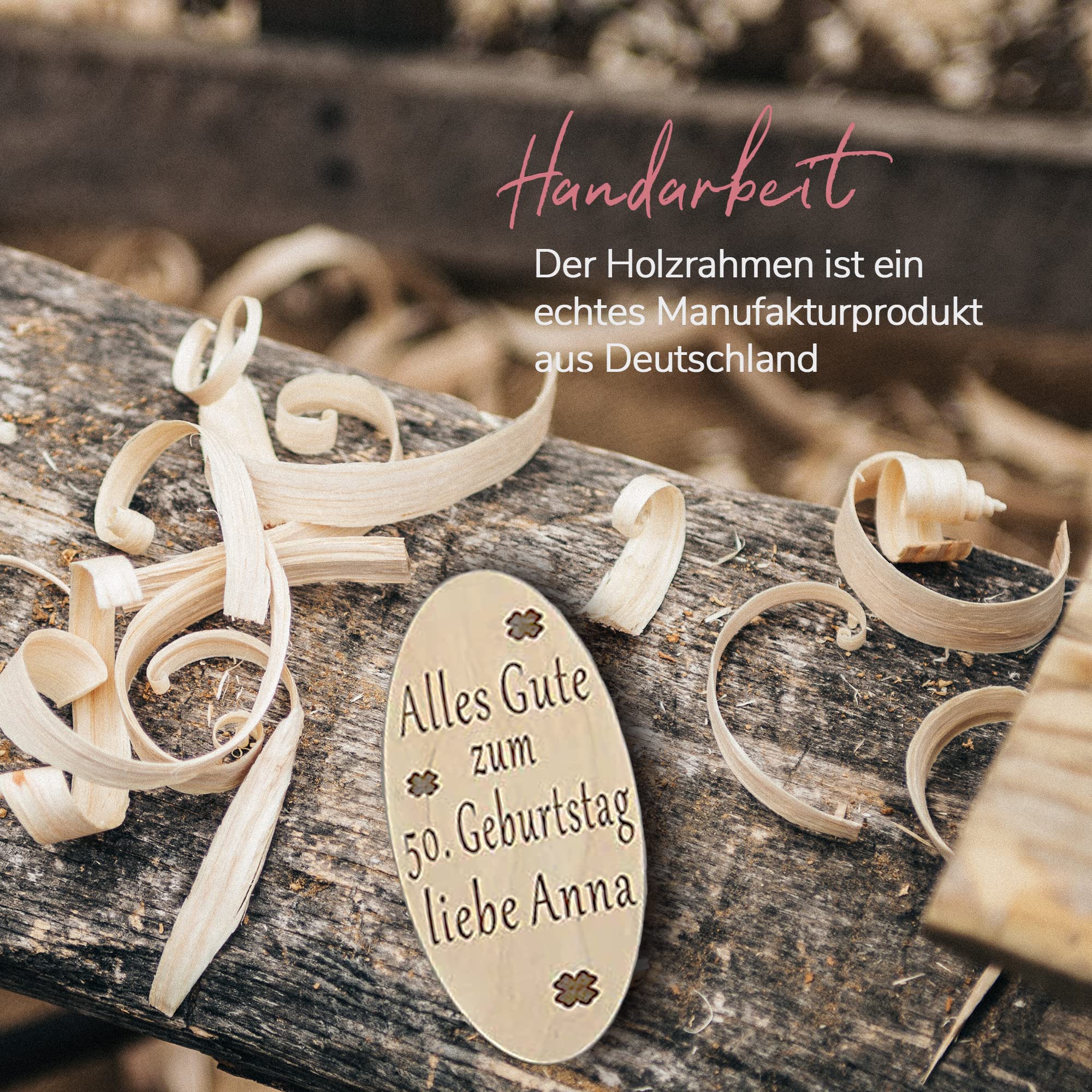 Besonderes personalisierbares Gästebuch aus Holzzahlen 50 | 40x60 cm in Grau | Holz Kleeblätter zum Beschriften für Namen und Sprüche z.B. Geburtstag - Geburtstagsdeko mit Acrylglas