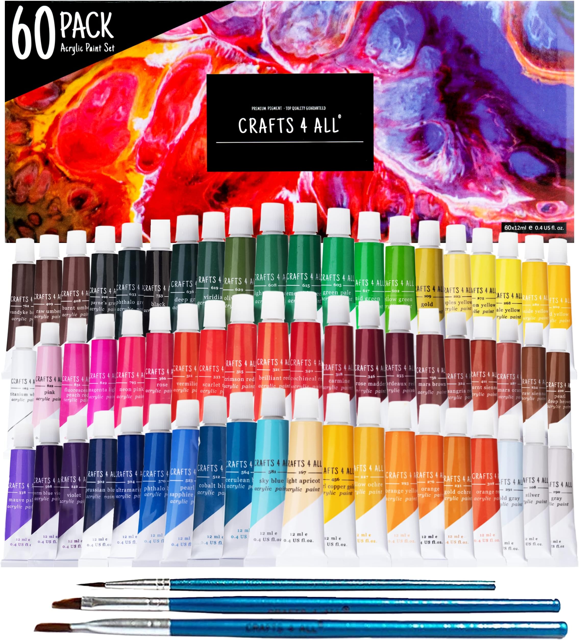 Acrylic Paint Set - 60 Pack