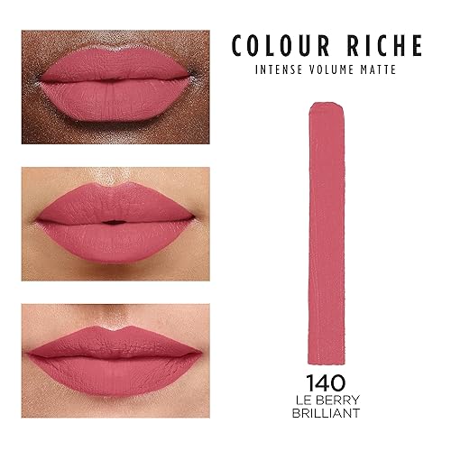 Vista 103 de L'Oréal Paris Colour Riche - Lápiz labial mate de volumen intenso, maquillaje labial con ácido hialurónico para hasta 16 horas de uso, rosa