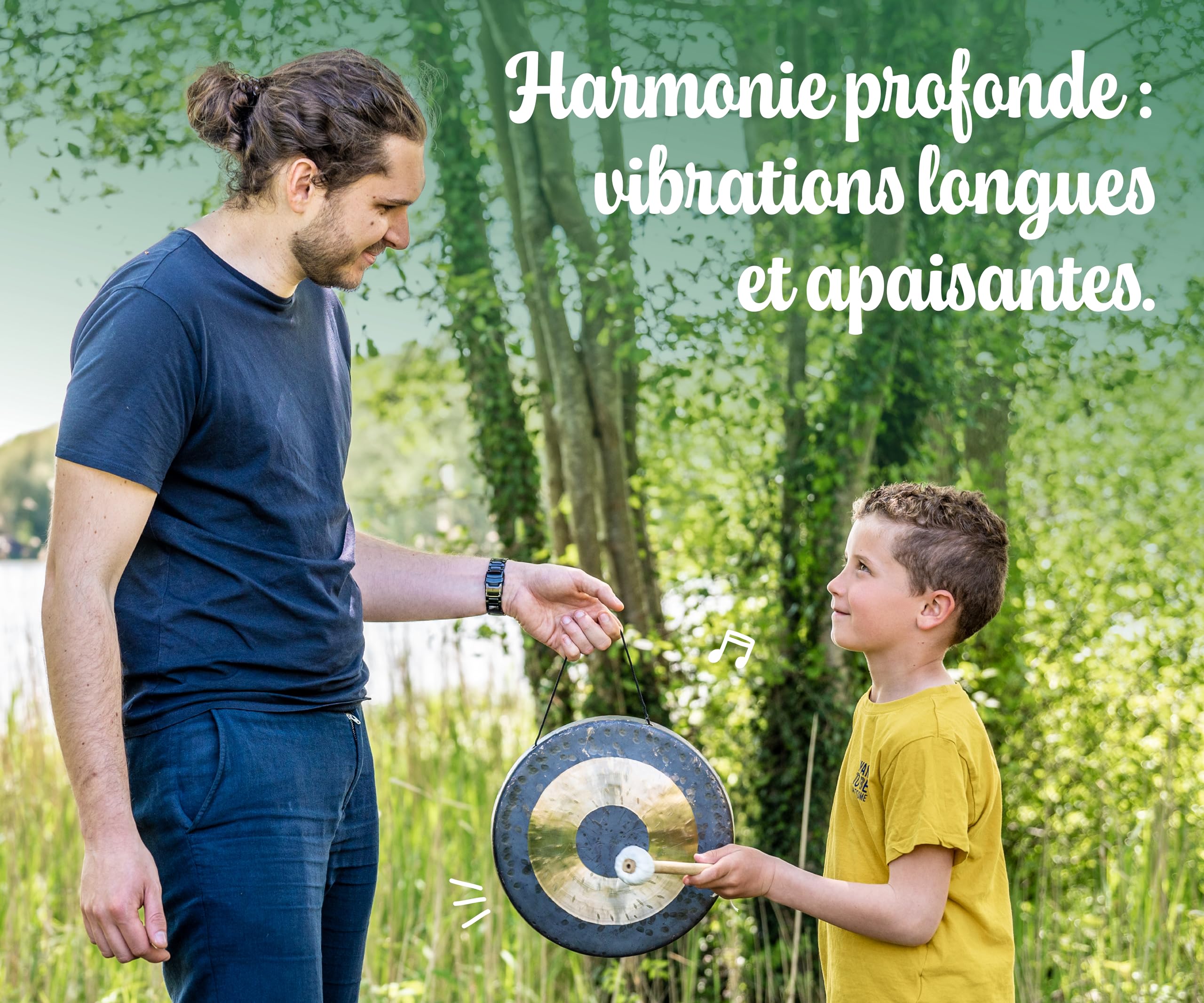 Fuzeau - Gong Lunaire en Bronze - Sons Graves et Profonds - Relaxation et Méditation - Bien-Être Sonore - Instrument de Musique - Adapté à l'Apprentissage Enfants Dès 8 ans - Ref. 9548