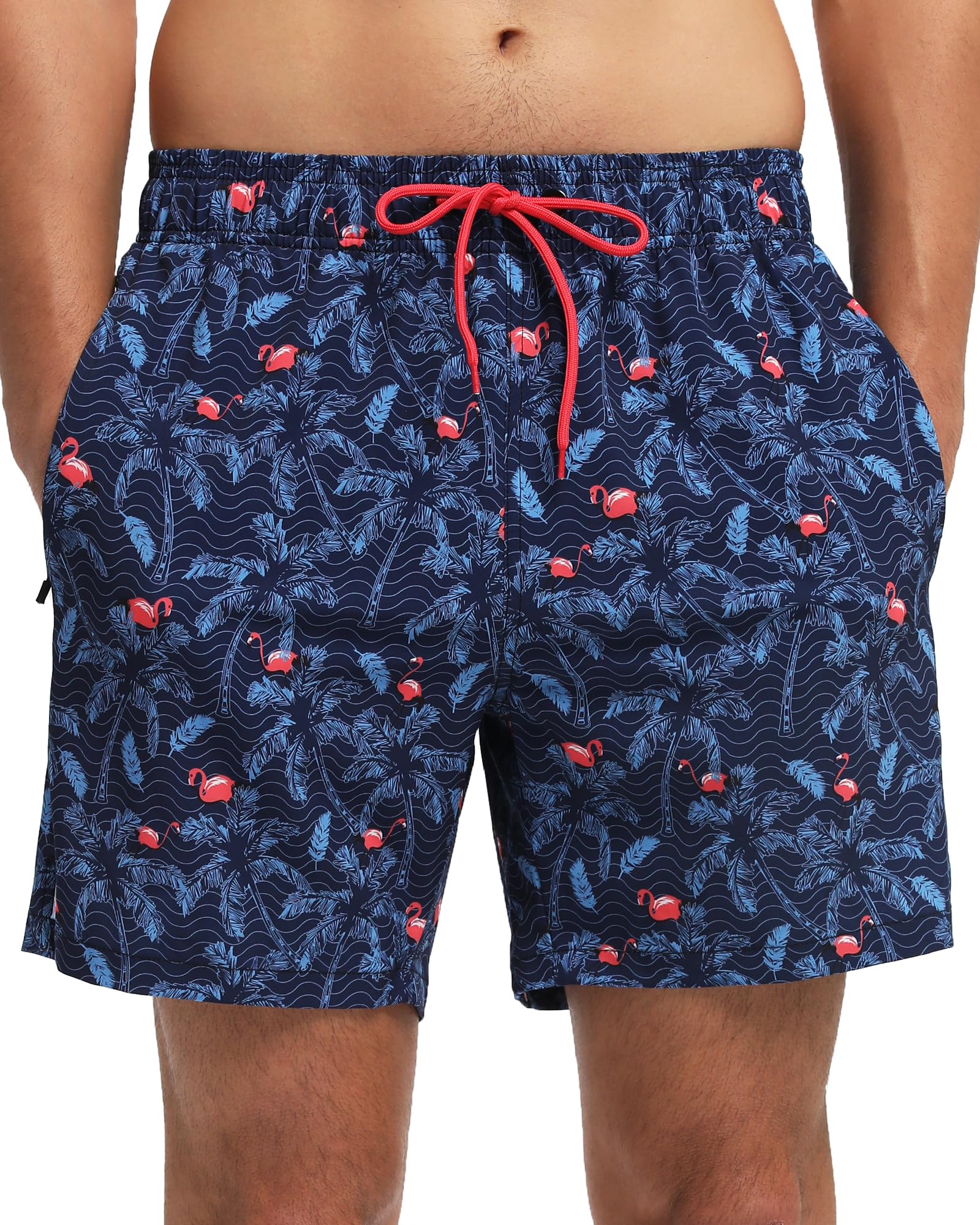 Men's Swim Trunks with Compression Liner 6 Inch Inseam Board Shorts