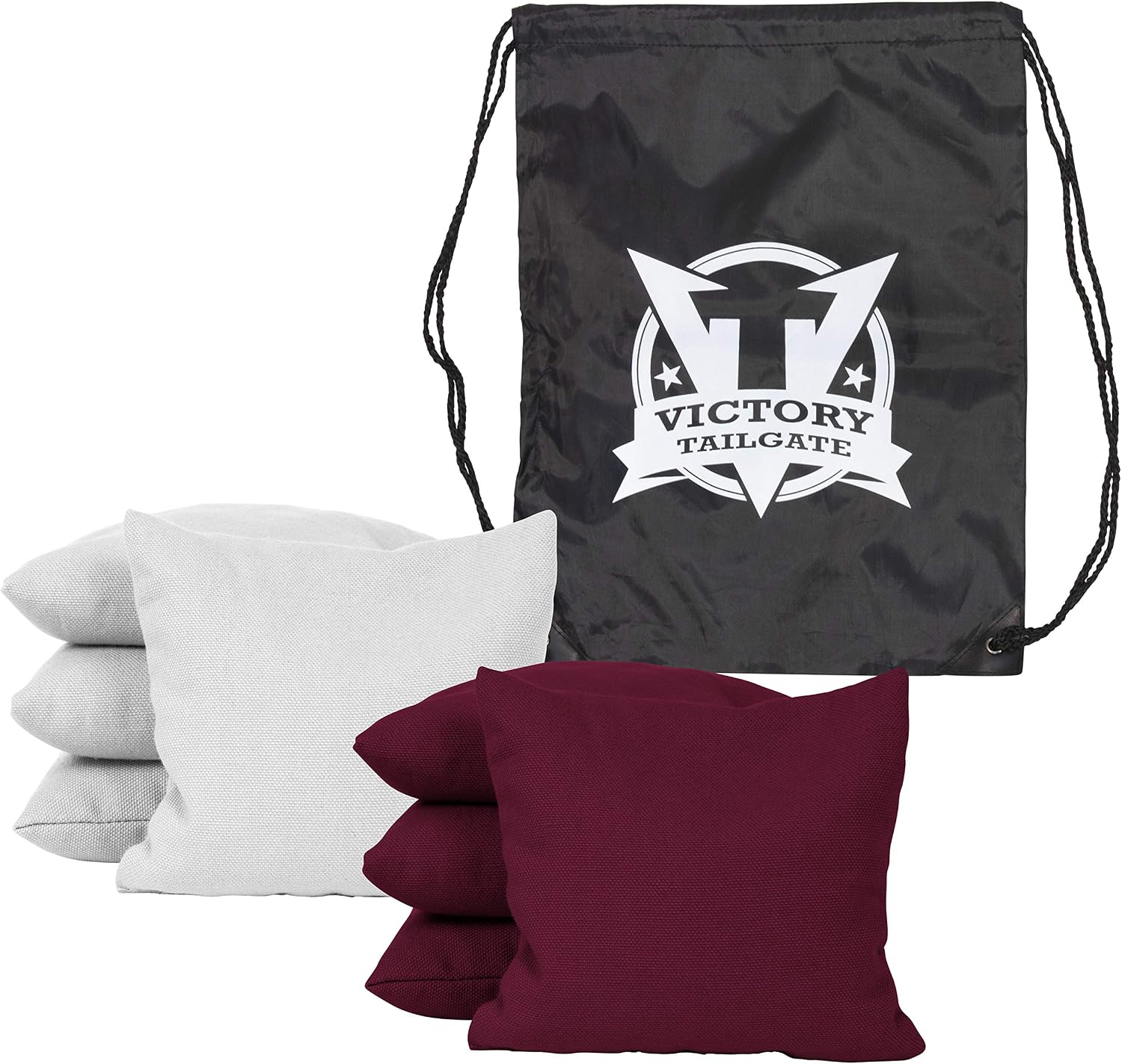 Victory Tailgate 8 Colored Corn Filled Regulation Cornhole Bags with Drawstring Pack - Multiple Colors Available