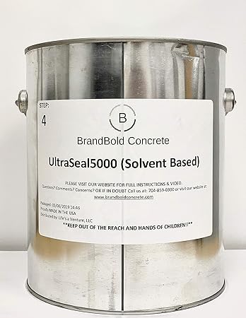 Amazon Com Brandbold Brilliance Concrete Acid Stain Sealer Ultraseal 5000 Solvent Based Sealer 1 Gallon Step 4 Tools Home Improvement