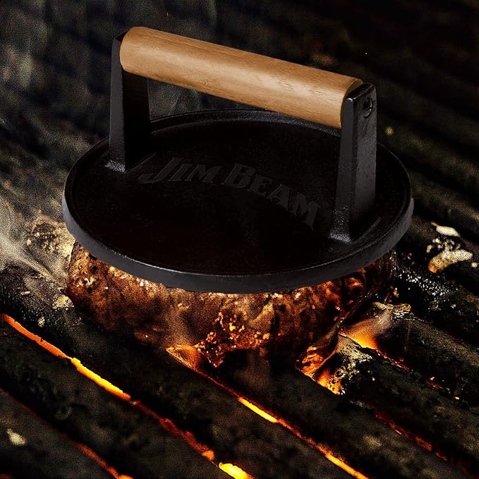 Prensa para hamburguesas Jim Beam JB0158 hierro fundido 7" miniatura 7
