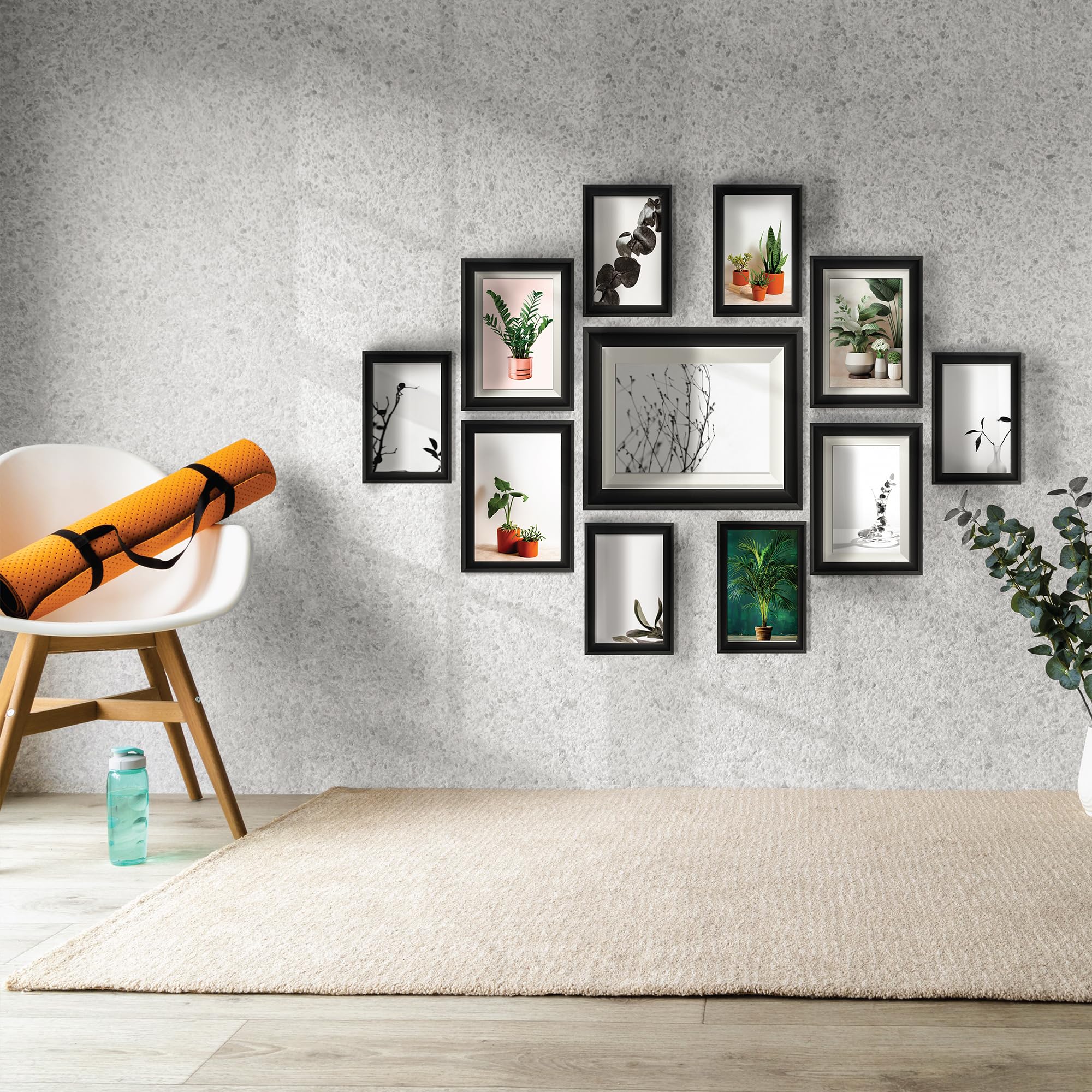 Photo Frame For Wall | Wooden Frames For Wall Decoration | Solid Black Photo Frames | Picture Frame | Rectangular Photo Frame For Home/Office | Photo Frame Set | Pack Of 11