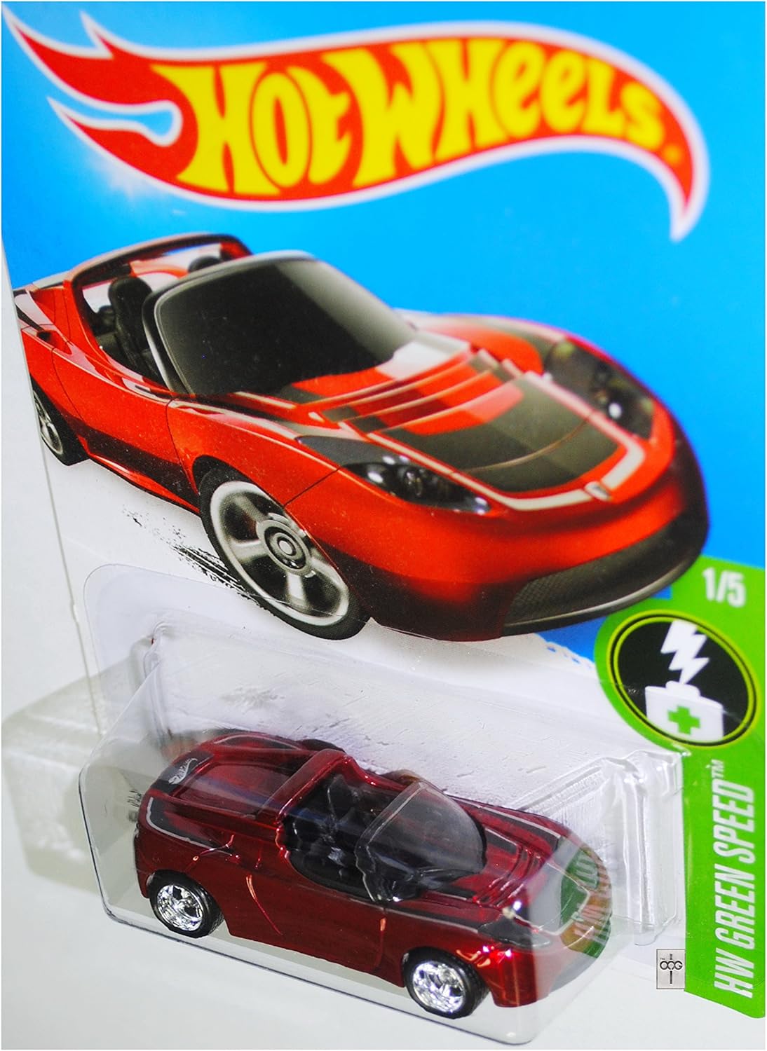 2016 Hot Wheels Super Treasure Hunt HW Green Speed 1/5 - Tesla Roadster 241/250 RARE!!