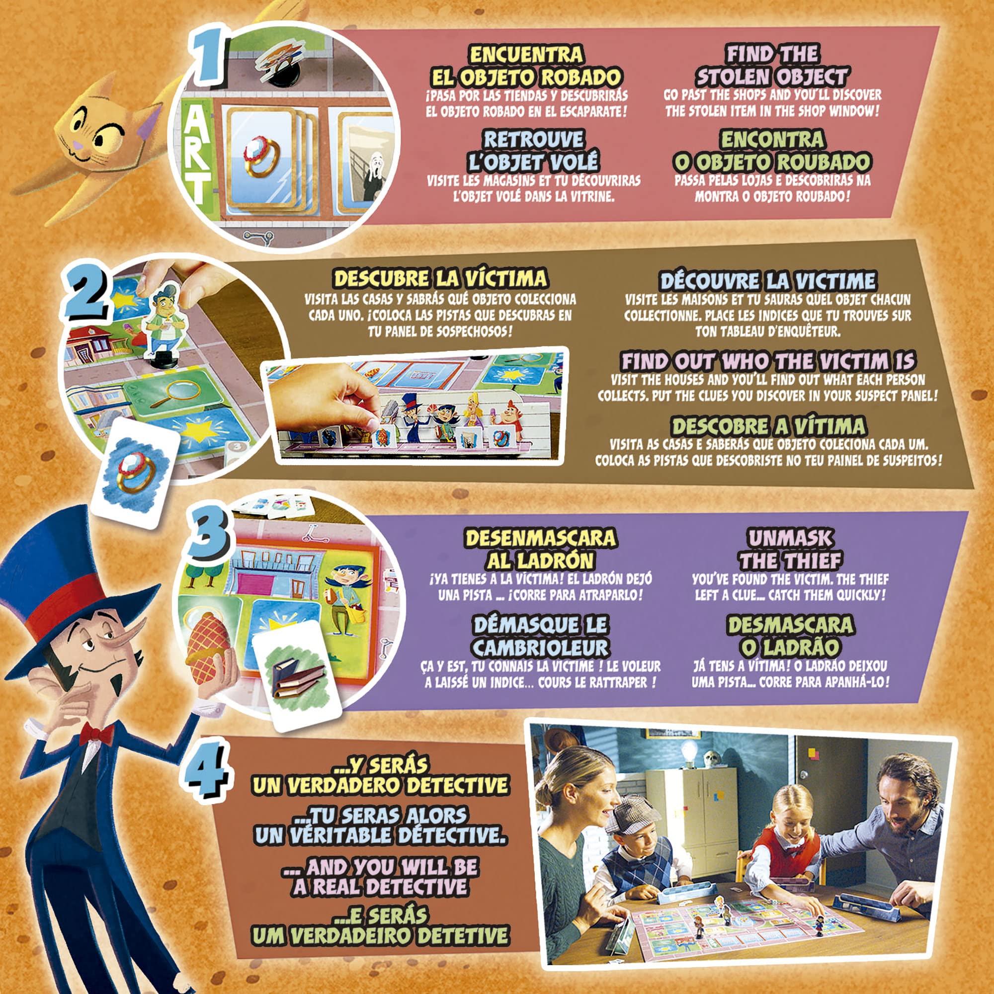 Detective Club – Atrapa Al Ladrón: Juego De Misterio Y Pistas Para Niños +6 Años, 120 Cartas, Lógica Y Deducción