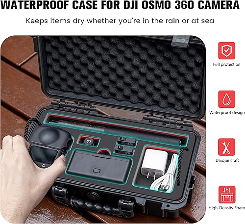 Miniatura 6 de STARTRC PHOTO Osmo 360 - Funda rígida impermeable de doble capa para accesorios DJI Osmo 360, funda portátil de transporte de viaje para DJI Osmo