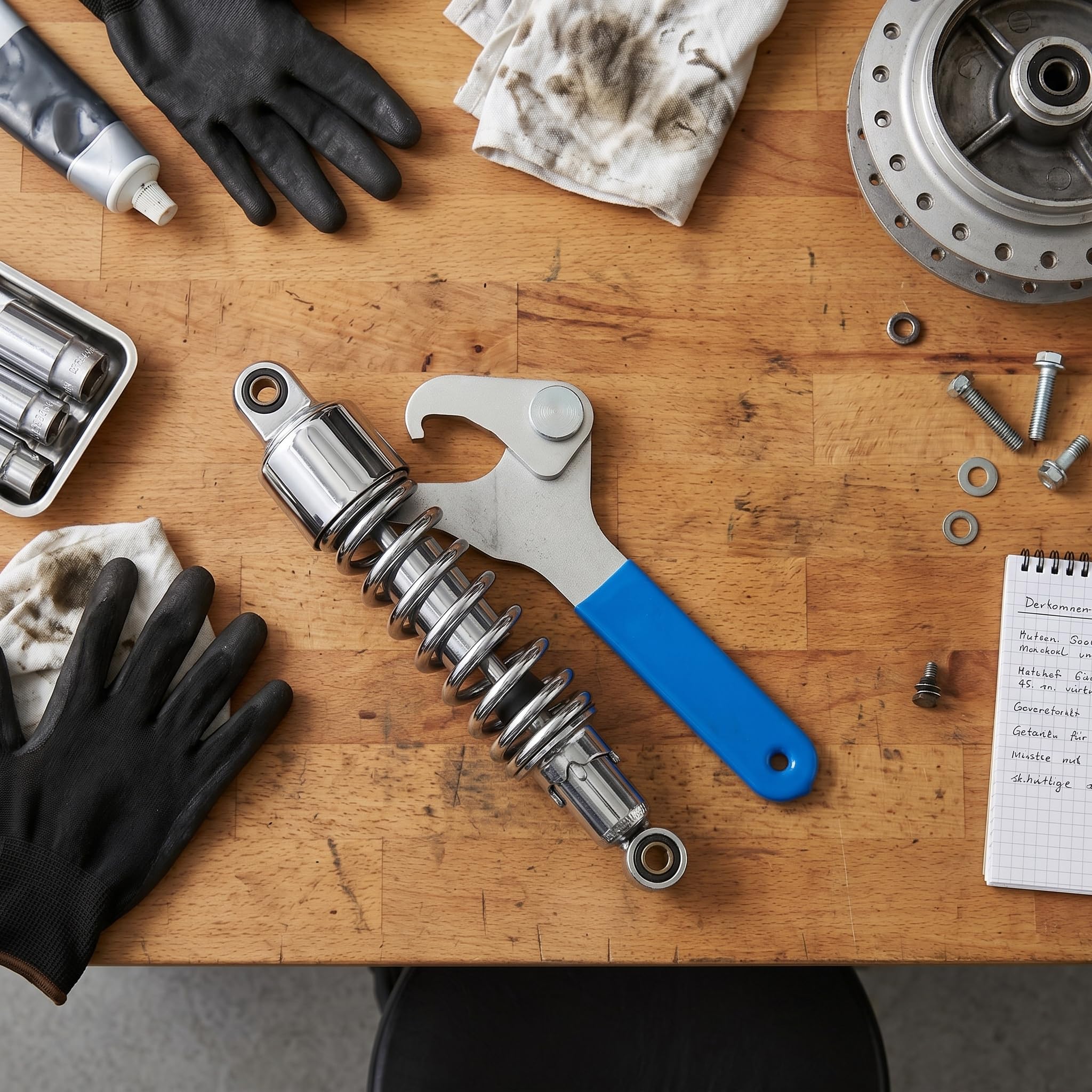Strumento di Regolazione del Precarico Dell'Ammortizzatore per Moto, Chiave per Ammortizzatore, Chiave Antiscivolo Regolabile con Gancio e Artiglio per Bobine a Molla 35 Mm-75