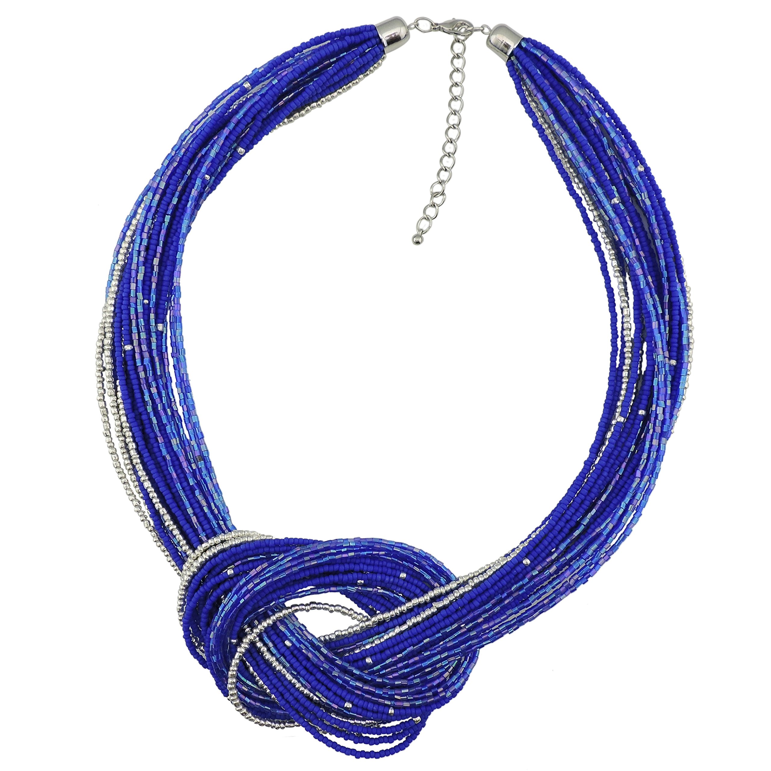 Bocar Collana a nodo multistrato con perline di semi (NK-10316)