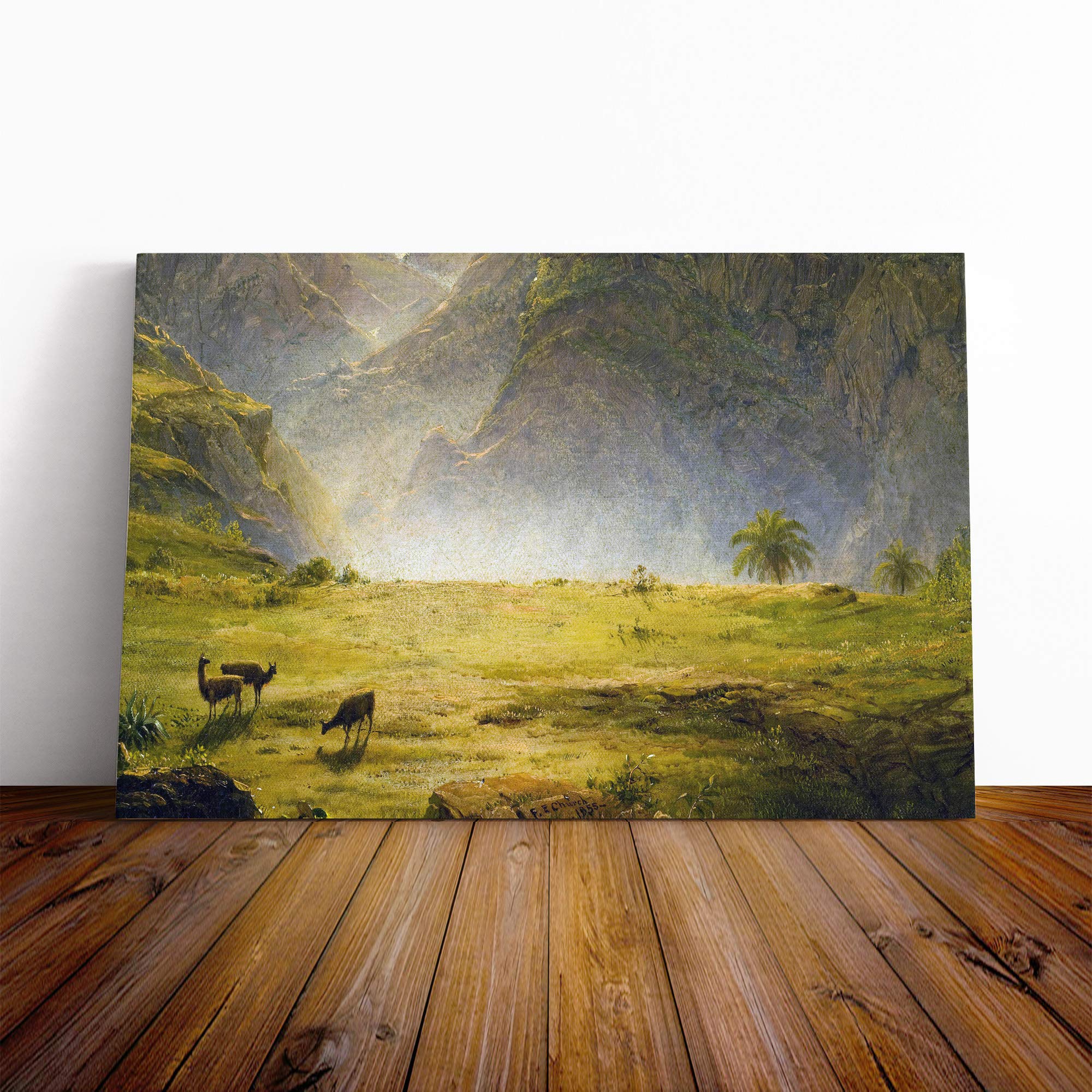 Frederic Edwin Church Landscape (2) Canvas Print | Gallery Wrapped 30mm Frame Wall Art | 24x16 inches | Ready to Hang | Modern Landscape Picture | Living Room Bedroom Lounge Office