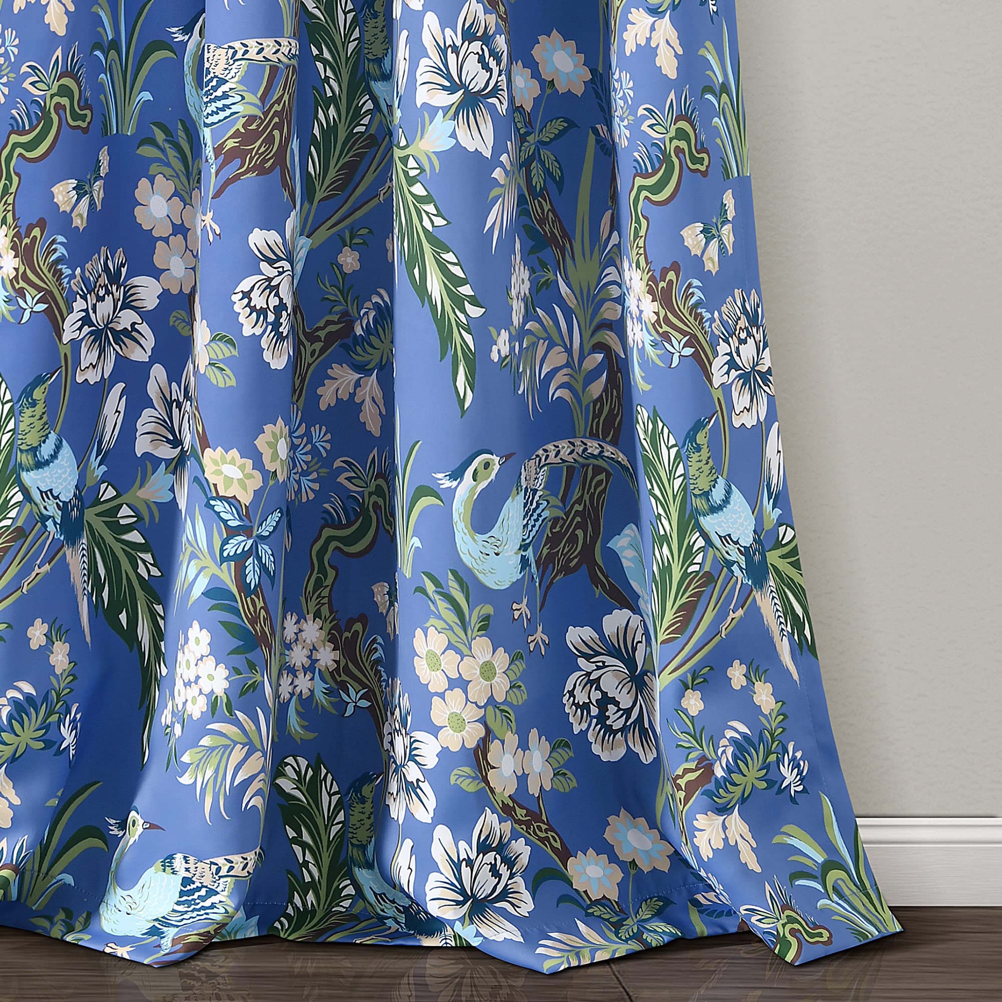 Lush Decor Dolores Light Filtering Window Curtain Panel Pair, 84" L x 52" W, Blue & Green, W 52" x L 84" (2 Panels) - Image 4