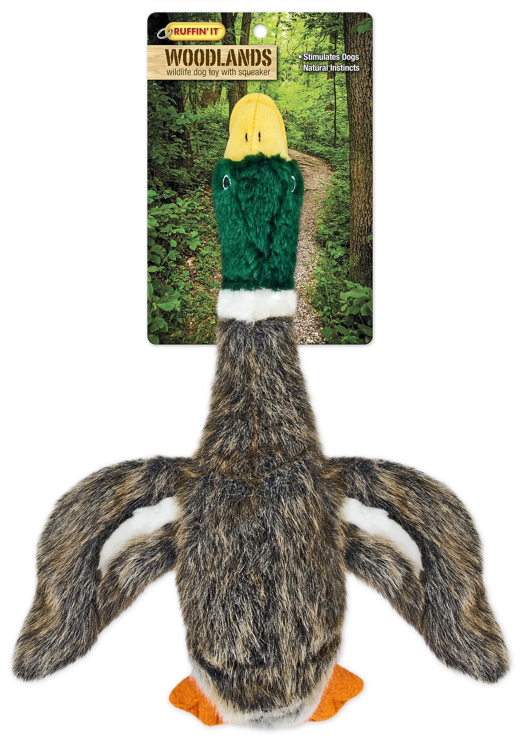 Ruffin' It Woodlands Mallard Stuffed Plush Dog Toy, Large