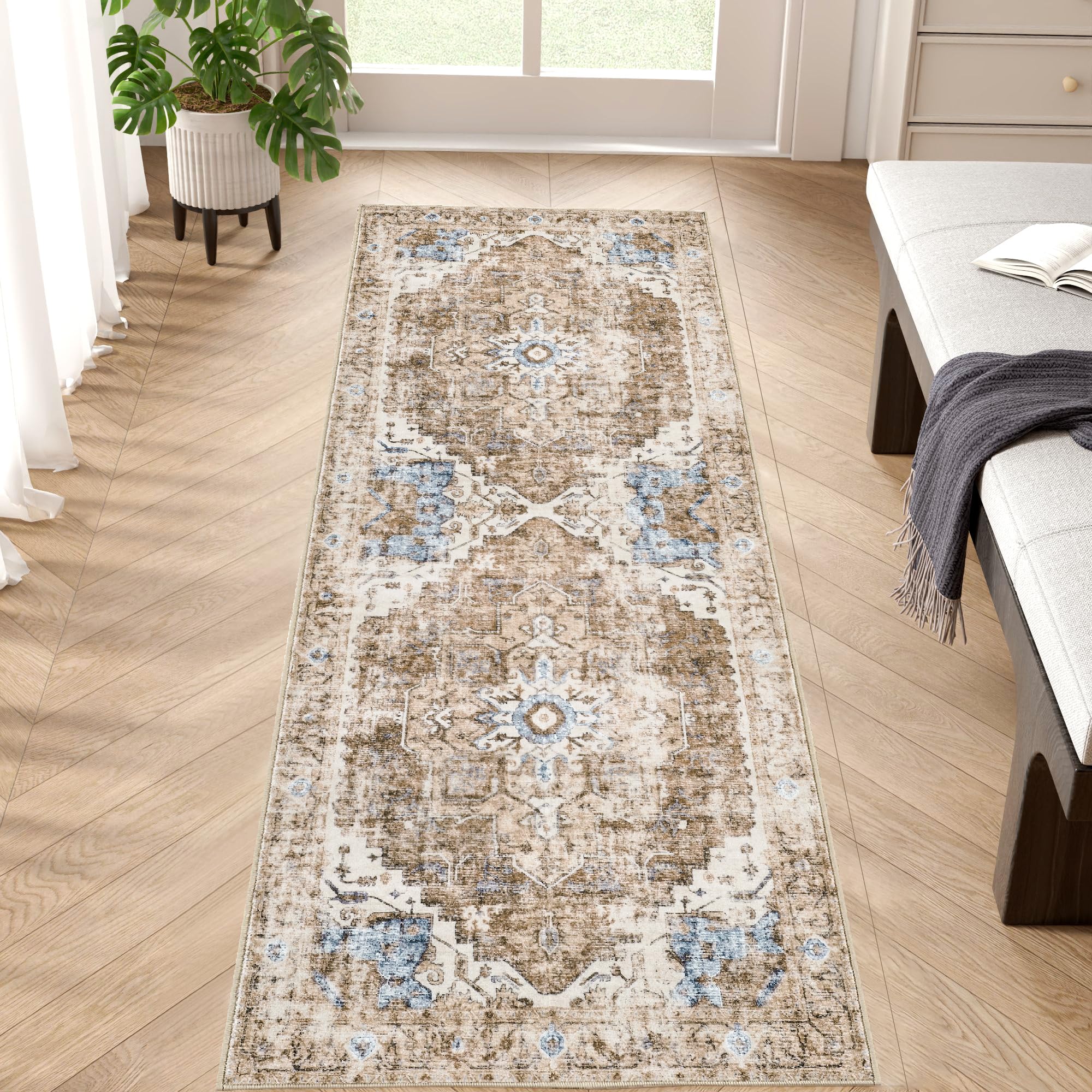 Tapis long entrance antidérapant et lavable en machine
