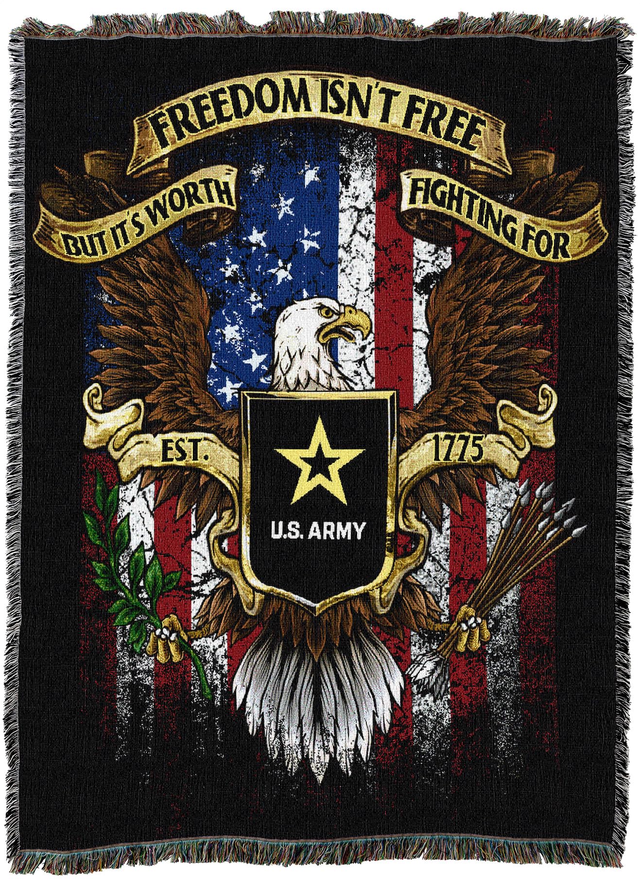 Pure Country Weavers US Army - Freedom Isn't Free Blanket - Gift Military Tapestry Throw…