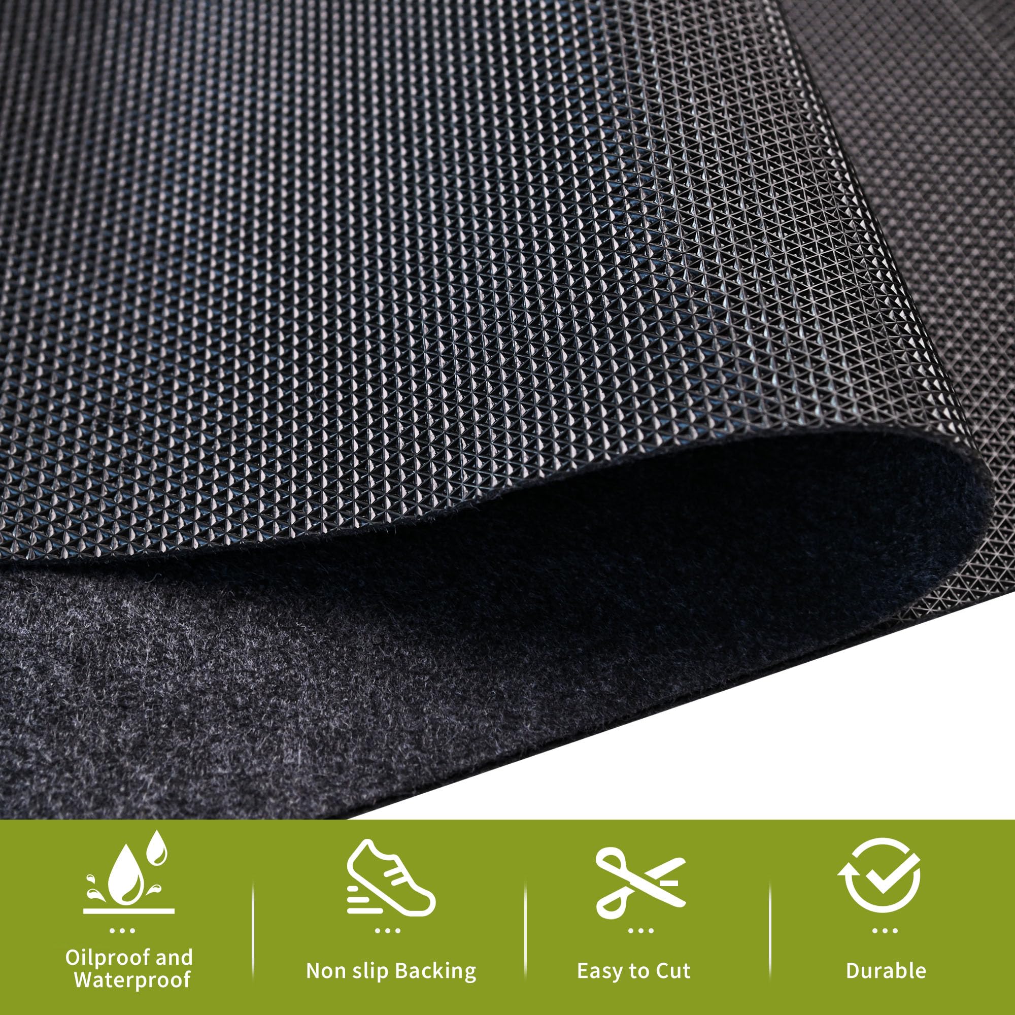 Tapete absorbente para derrames de aceite, 43.2 cm x 7'10.2 cm, para debajo del automóvil, protege la entrada de goteos, derrames, manchas, tapete de protección reutilizable y duradero con