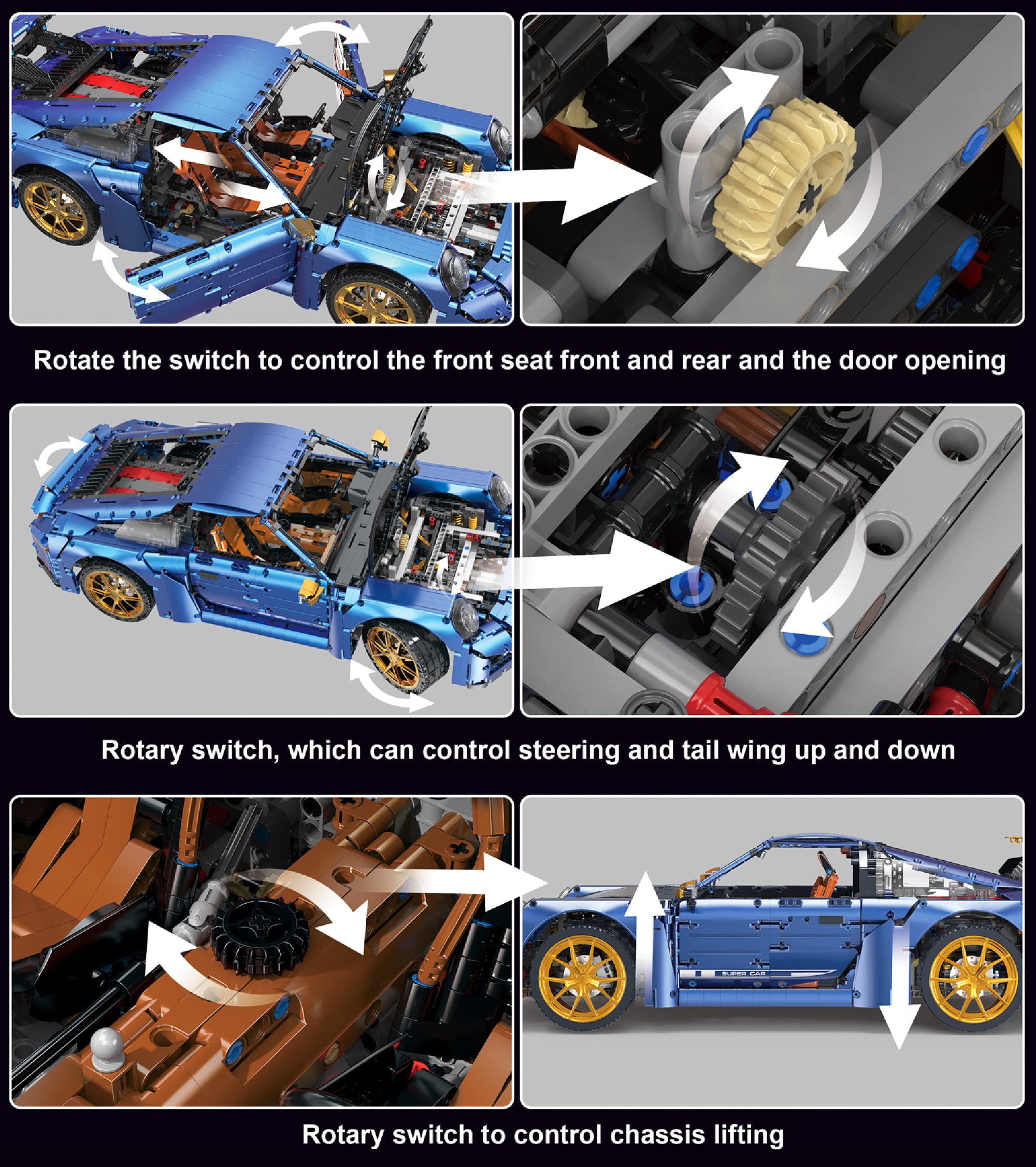 FigureArt Technik Sportwagen Auto Bausatz, TGL-T5037, 5588 Teile 1