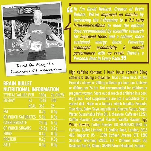 Miniatura 7 de 80 mg de cafeína y 160 mg de L-teanina para mejorar el enfoque energético (4 porciones) - Pila nootrópica respaldada por neurociencia, agudeza