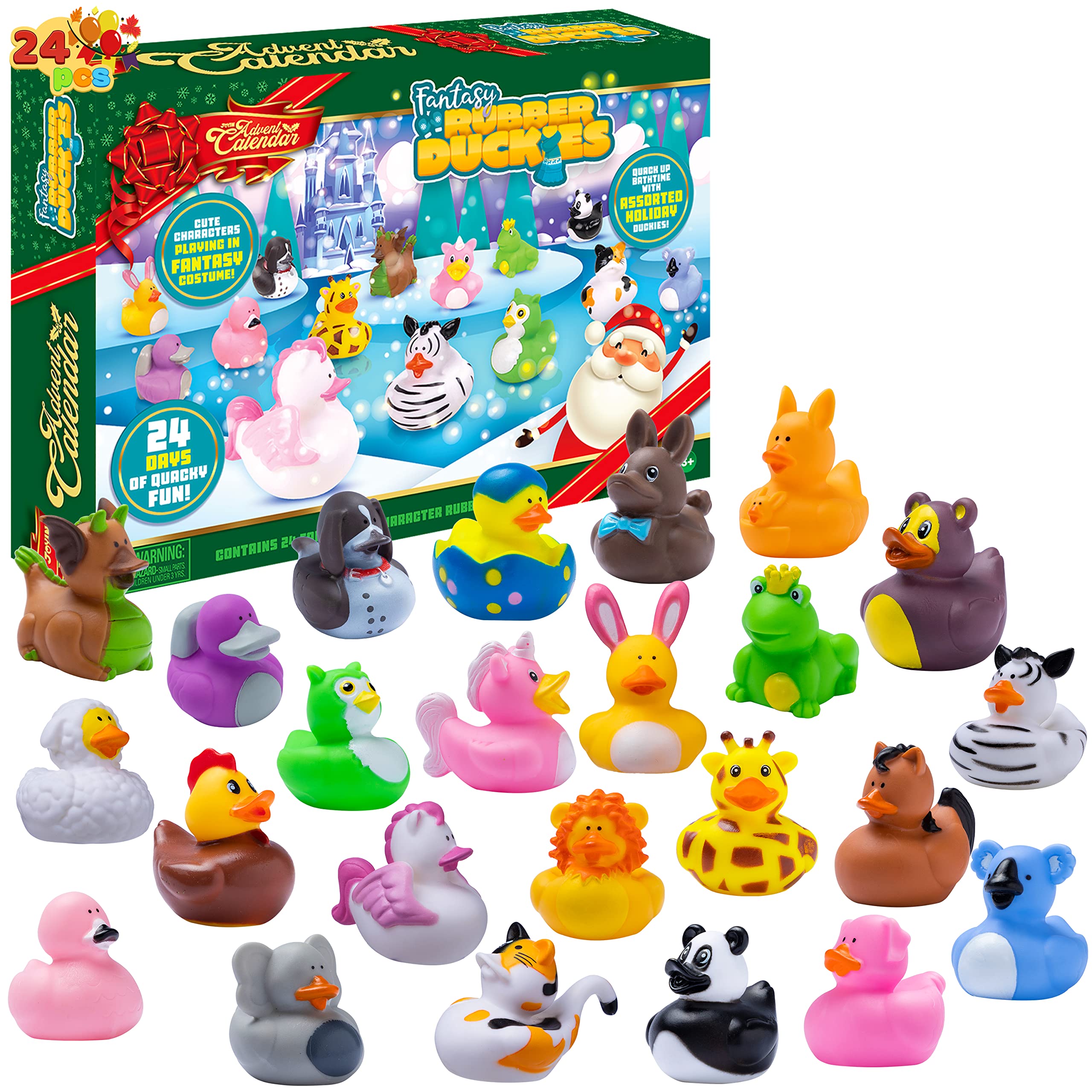 Amazon.com: JOYIN 24 Days Christmas Advent Calendar 2022 with 24 Different Rubber  Ducks for Kids, 24 Days Countdown Advent Calendar with Fun Toys for Boys,  Girls and Toddlers Christmas Party Favor Xmas