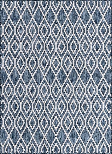 Miniatura 8 de Jill Zarin Outdoor Collection - Alfombra de área - Turcas y Caicos (5 pies 3 pulgadas x 8 pies, rectangular, azulmarfil)