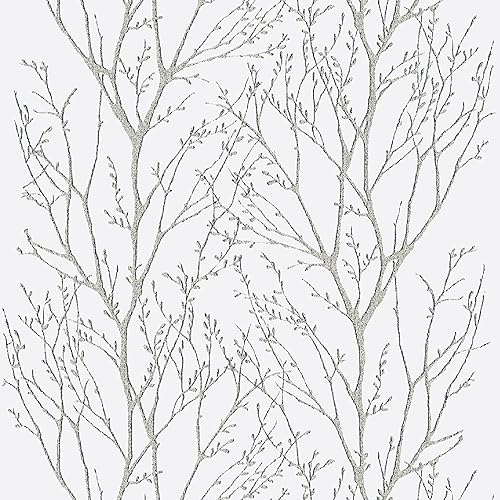 Miniatura 2 de Okydoky Treetops - Papel tapiz autoadhesivo de madera, blanco, extraíble, impermeable, vinilo, 17.3 x 393 pulgadas, LW5178-10