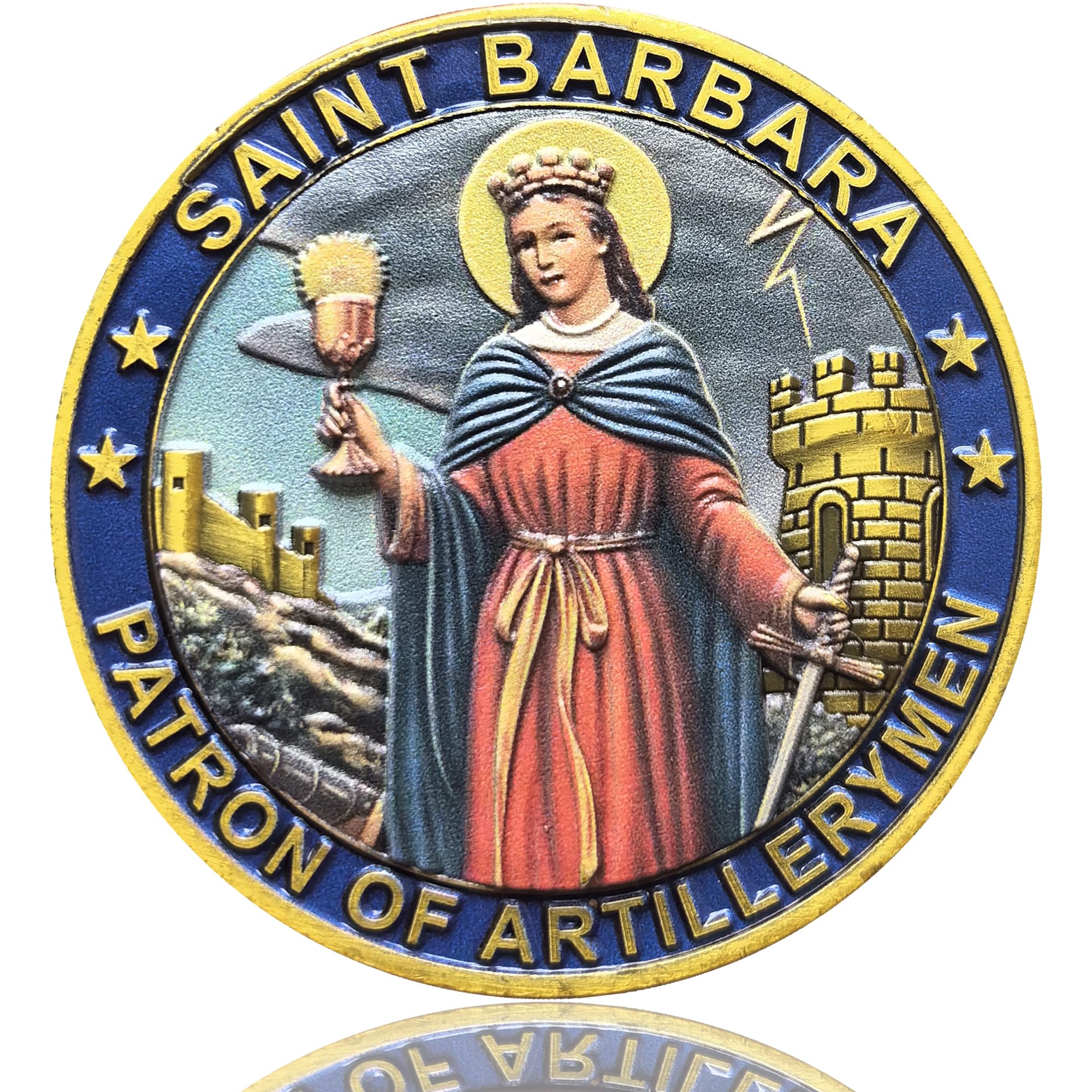 LZWIN Saint Barbara Patron of Artillerymen Challenge Coin – Protector in Adversity