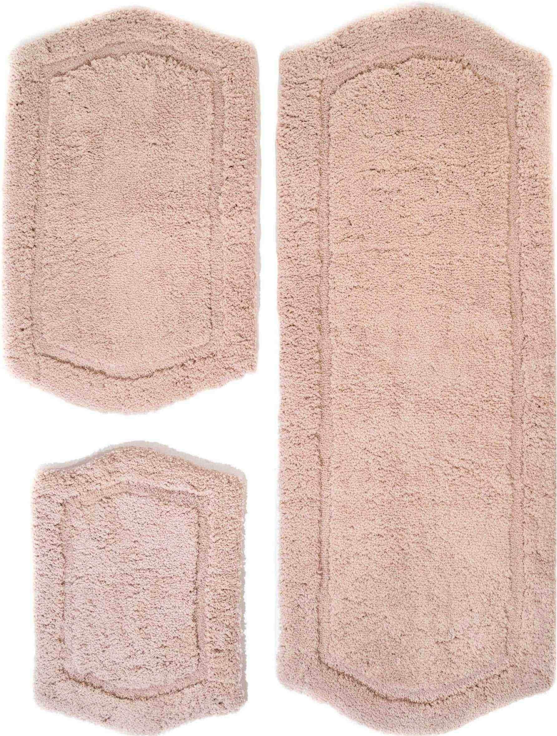 Chesapeake Merchandising - 43265 Paradise Memory Foam 3 pc Bath Rug Set, 22" x 60", 21" x 34" & 17" x 24", Taupe, 3 Piece