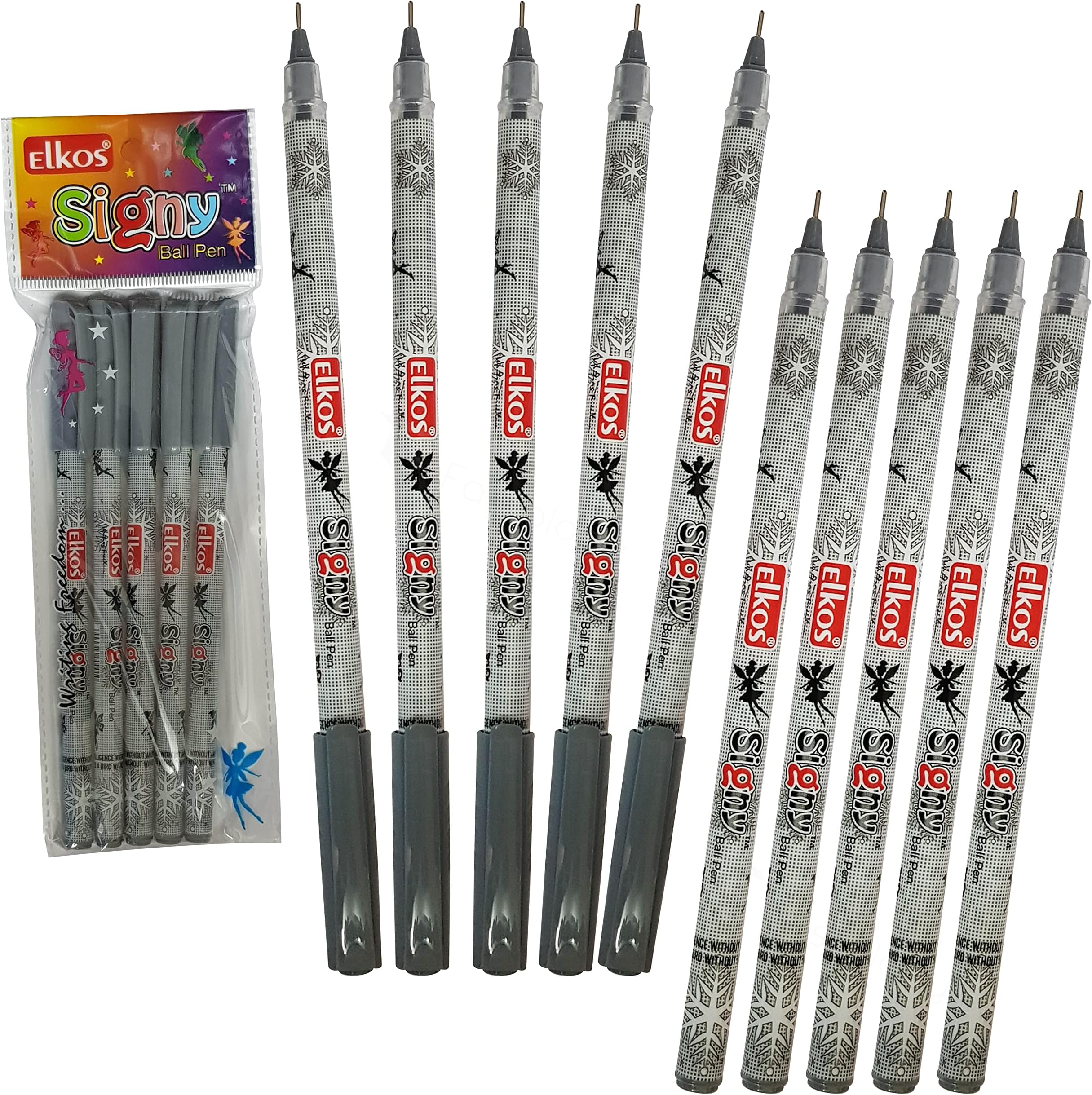 ELKOS SignST Ballpoint Pens, BLACK, 0.7mm Fine Point, Pack of 20, Smooth Writing Ball Pens, Perfect School Office Home Pens, PATEL Black Ball Pen