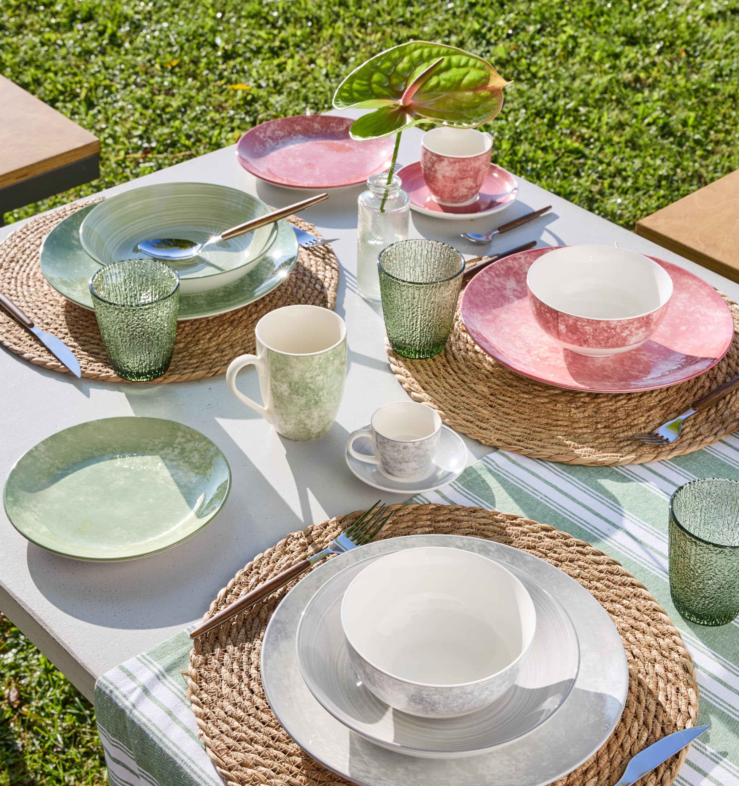 Tognana Petra, confezione 6 tazze caffè con piattino, porcellana, multicolor