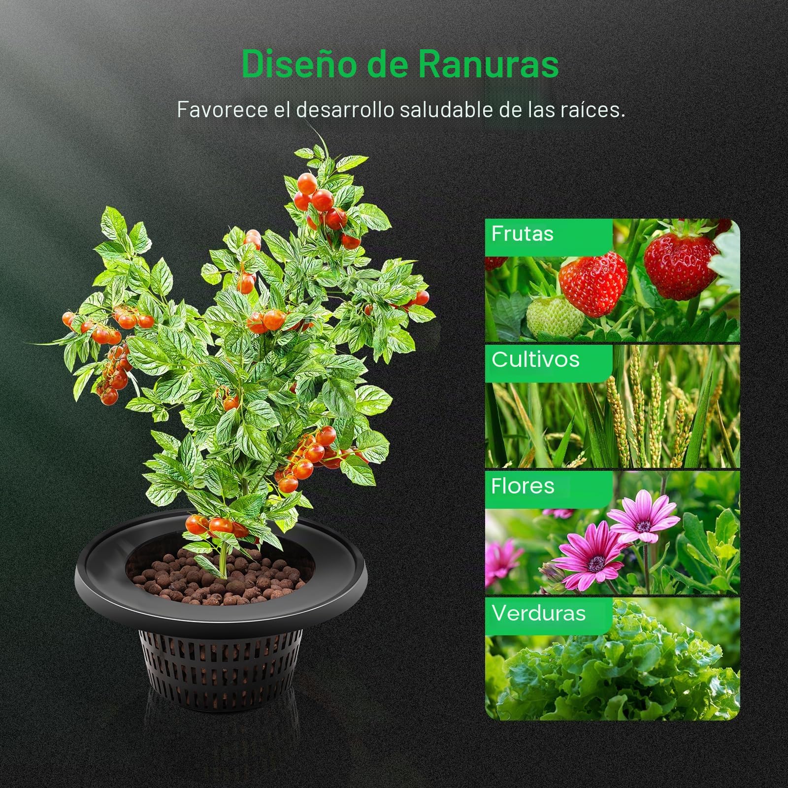 VIVOSUN Sistema de Cultivo Hidropónico DWC, Cultura de Agua Profunda de 5 Galones, Sistema de Jardín de Goteo Recirculante con Manguera de Aire Multiuso, Bomba de Aire y Piedra de Aire (Kit de 4 Cubos
