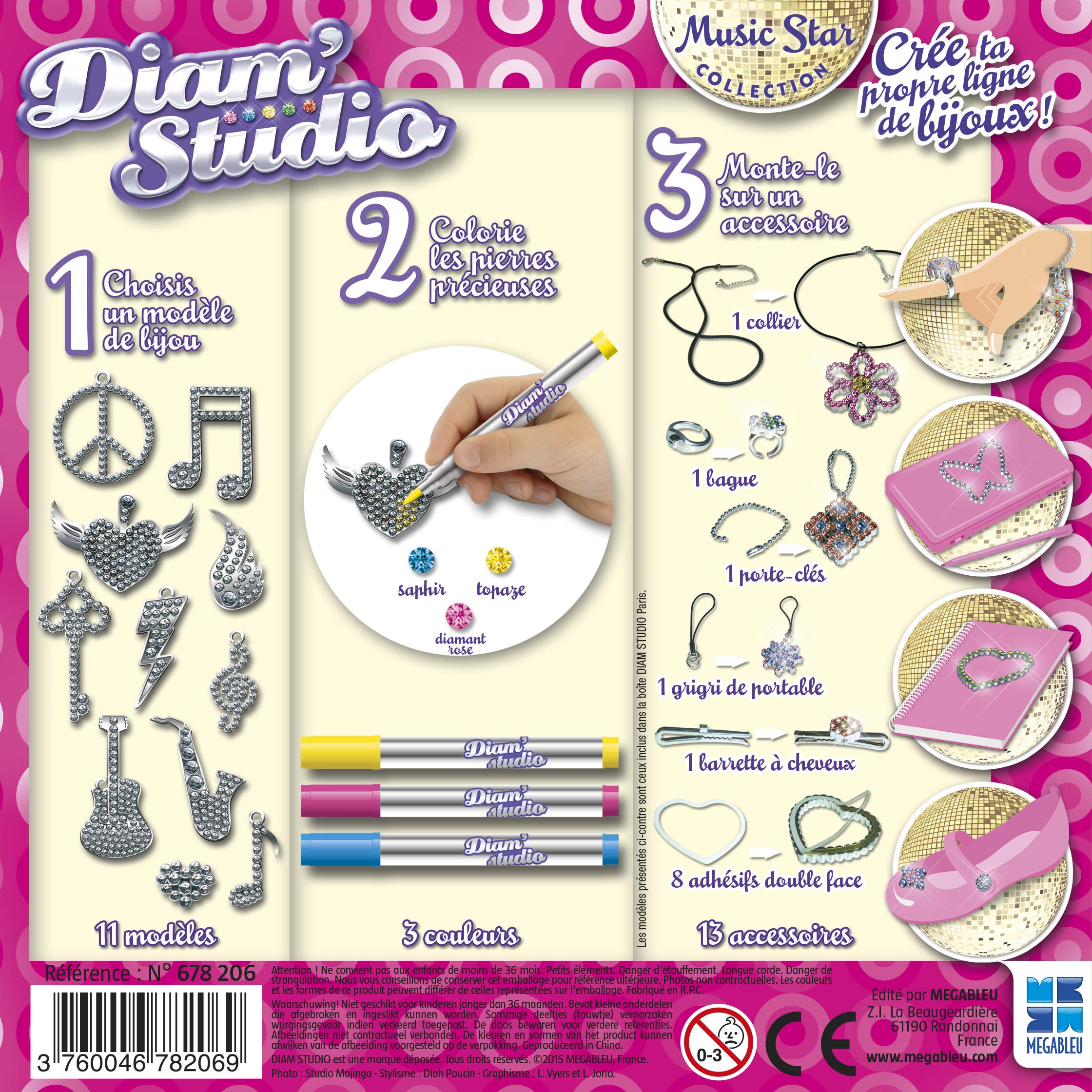 Kits de loisirs créatifs Megableu- DIAM Studio AMIES pour LA Vie, 678